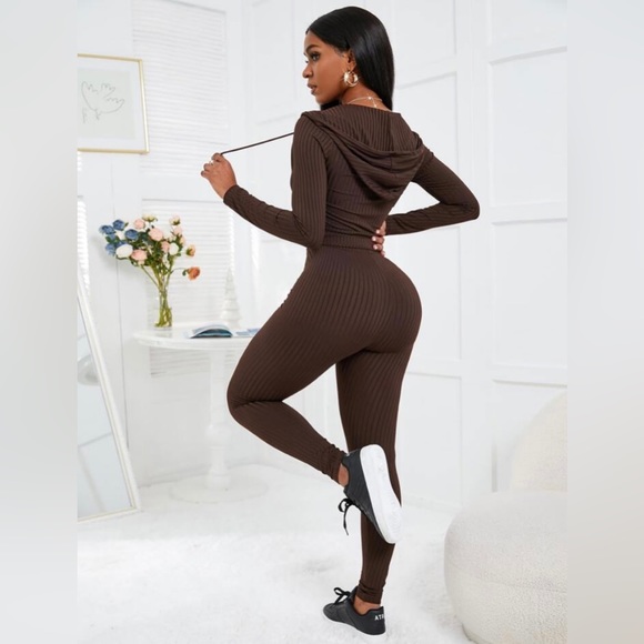 SHEIN SXY Rib-Knit Drawstring Leggings - Picture 2 of 6